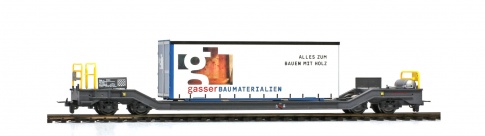 Bemo 2289 161 RhB Sbk-v 7701 container wagon with tarpaulin container ''Gasser''