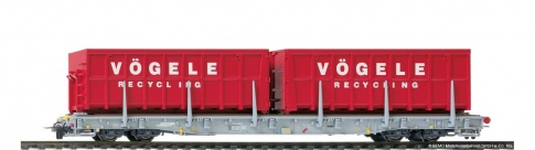 Bemo 2291 122RhB Rw 8202 ACTS carrier car ''Vgele Recycling''