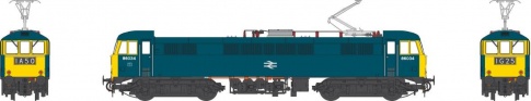 Heljan 8656 - Heljan Class 86 - 86034 BR Blue - Double Arrow Logo - Full Yellow Ends - Weathered