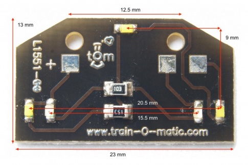 Train-O-Matic 02070201 Shine LT1 Locomotive Lights Cold White/ Red