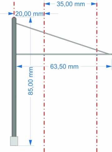 Modern Mainline mast for tramway with twin bracket