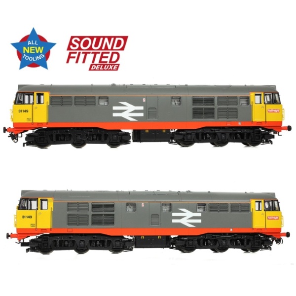 Bachmann 35-821ASFX Class 31/1 Refurbished 31149 BR Railfreight (Red Stripe) Diesel Locomotive - DCC Sound Deluxe