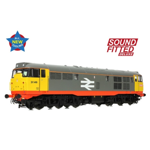 Bachmann 35-821ASFX Class 31/1 Refurbished 31149 BR Railfreight (Red Stripe) Diesel Locomotive - DCC Sound Deluxe