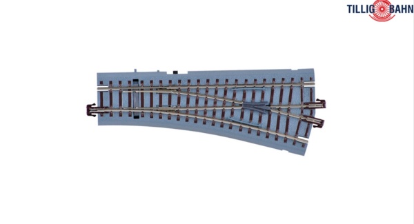 Tillig 83820 Gauge H0m Switch ballast track brown, right, 15