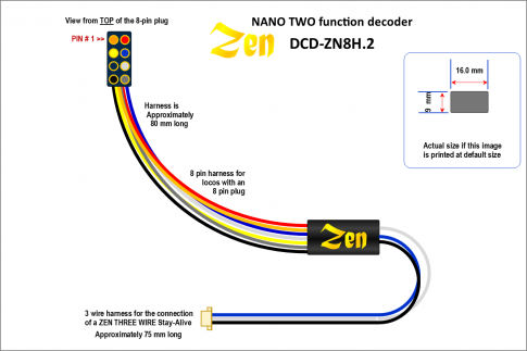 DCC Concepts Zen Black Decoder ZN8H.2