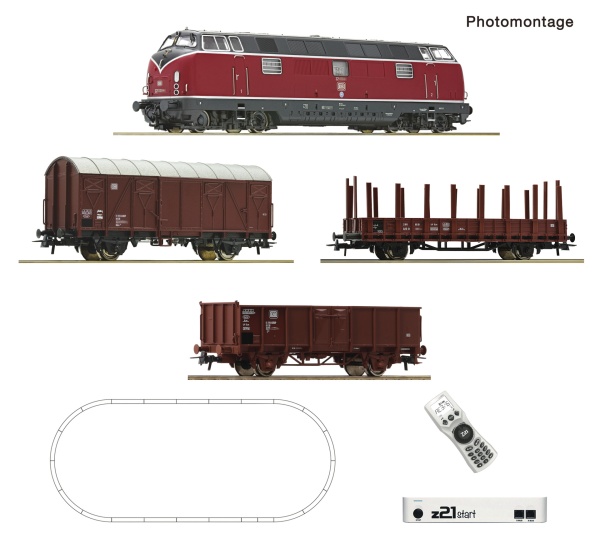 ROCO 5110008 DB BR221 Diesel Freight Starter Set IV (DCC-Fitted)