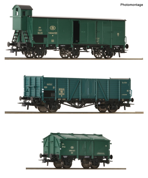 ROCO 6600079 SNCB Covered Wagon Set (3) III