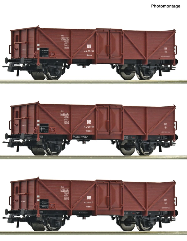 ROCO 6600115 DR Ommu Open Wagon Set (3) III