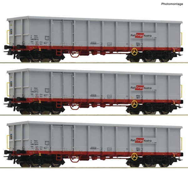 ROCO 6600121 Rail Cargo Austria Eanos Gondola Set (3) VI