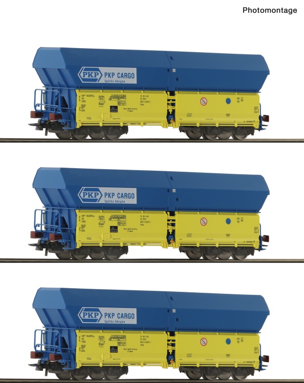 ROCO 6600136 PKP Falns Self Unloading Hopper Wagon Set (3) V