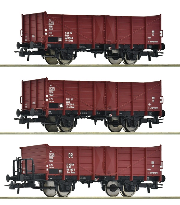 ROCO 6600146 DR El-u(Omu) Open Wagon Set (3) IV