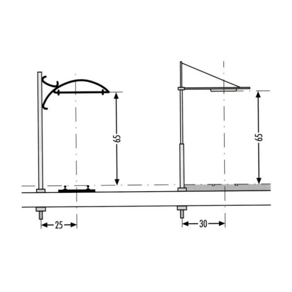 Sommerfeldt Mast for tramway with twin brackets