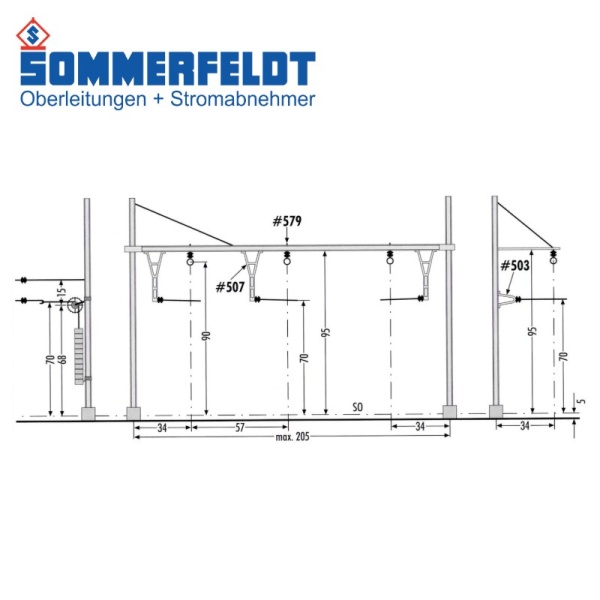 Sommerfeldt 575 B Cross span kit for max. 2 tracks, kit