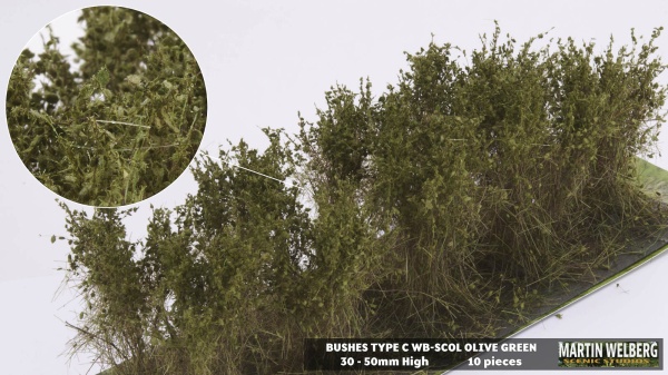 Bushes type C olive green