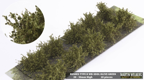 Bushes type D olive green