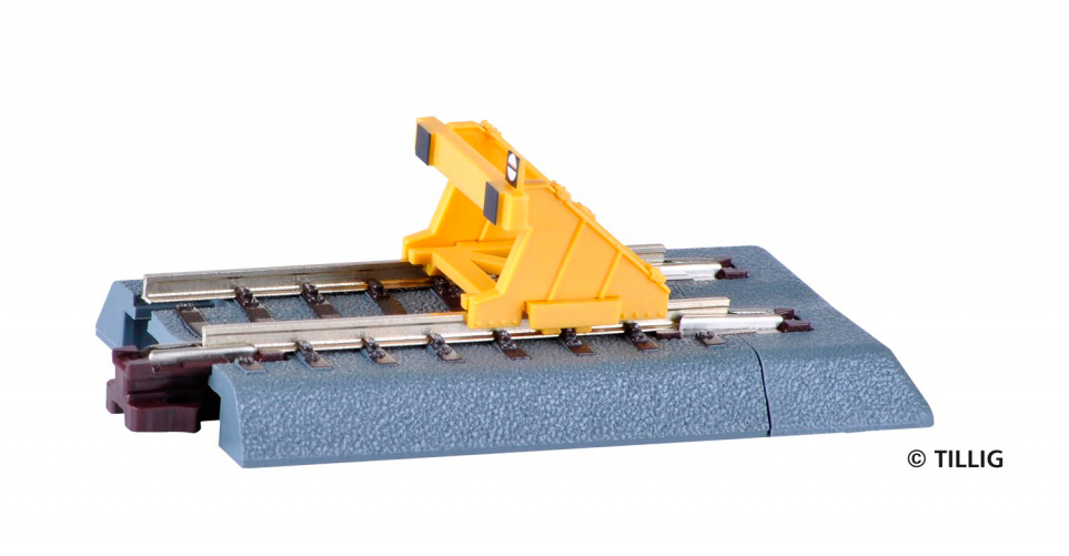 Tillig 83711 Gauge H0m ballasted track for H0m narrow gauge with buffer stop