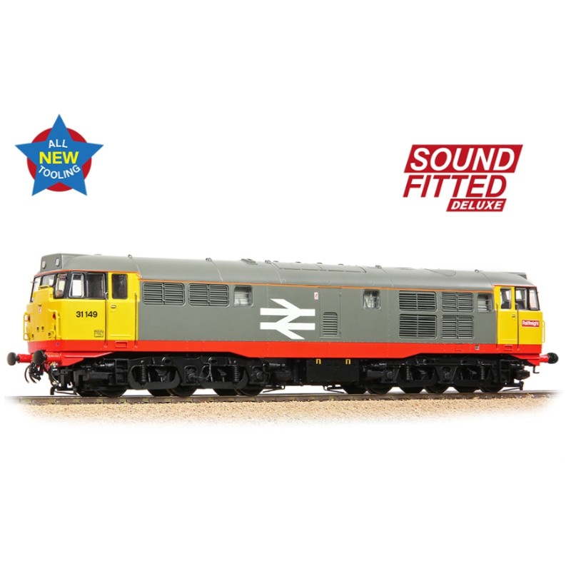 Bachmann 35-821ASFX Class 31/1 Refurbished 31149 BR Railfreight (Red Stripe) Diesel Locomotive - DCC Sound Deluxe