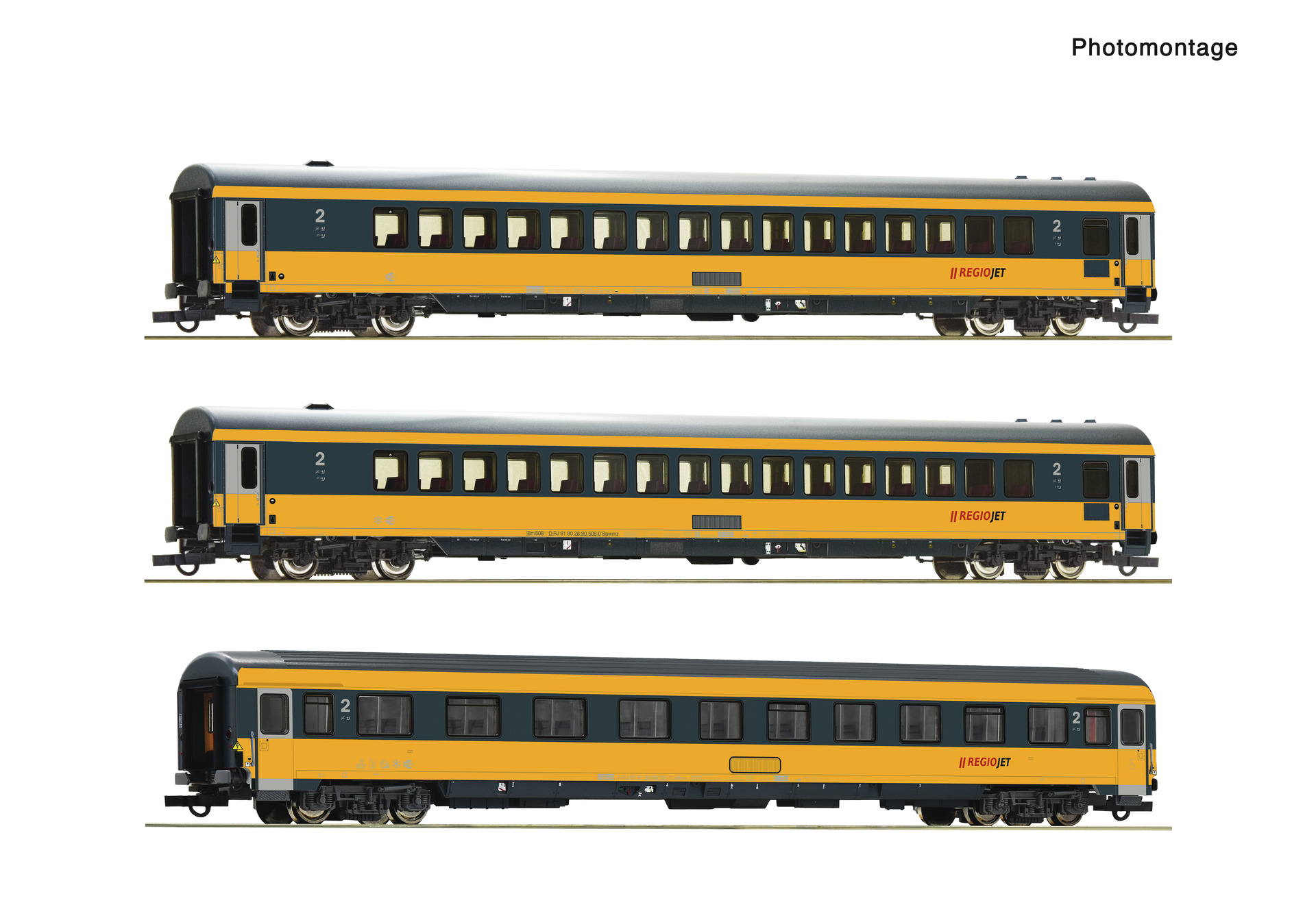 ROCO 6200082 CD Regiojet Bmpvz/Bpwmz/Abmz Coach Set (3) VI