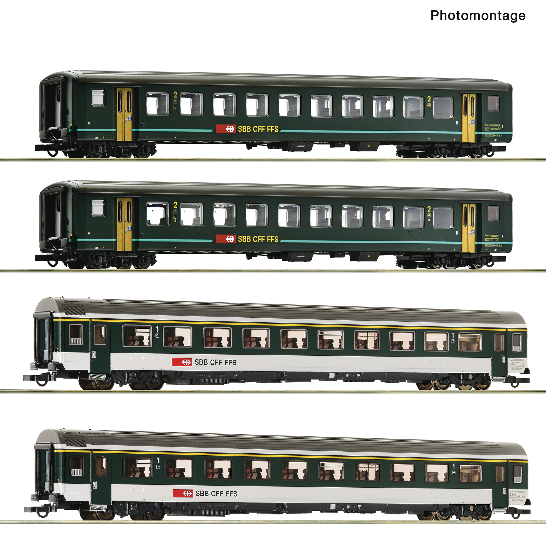 ROCO 6200091 SBB IR1617 B/A Coach Set (4) V