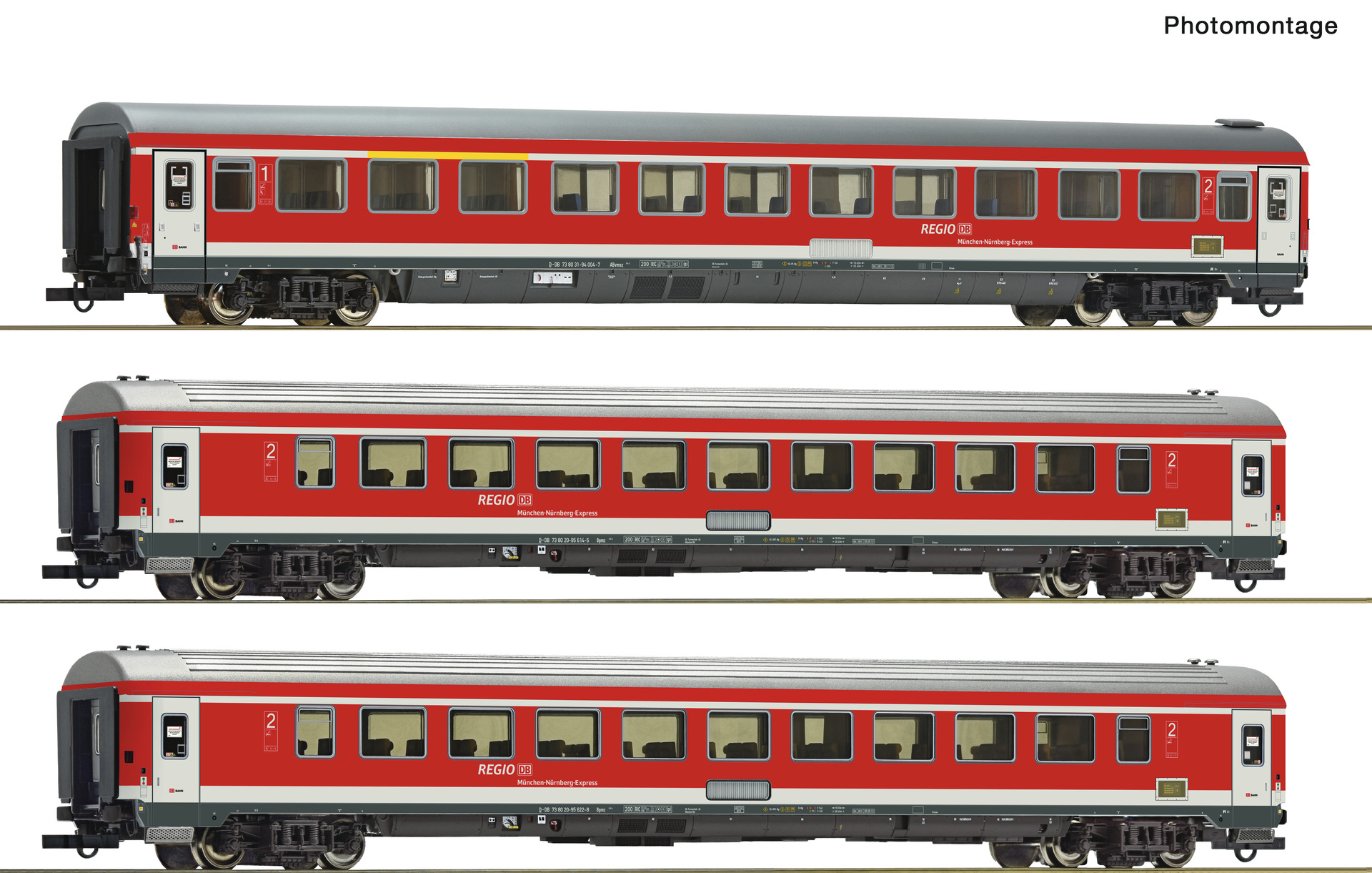 ROCO 6200096 DBAG RE Abvmsz/Bpmz MUC-NBG Coach Set (3) VI