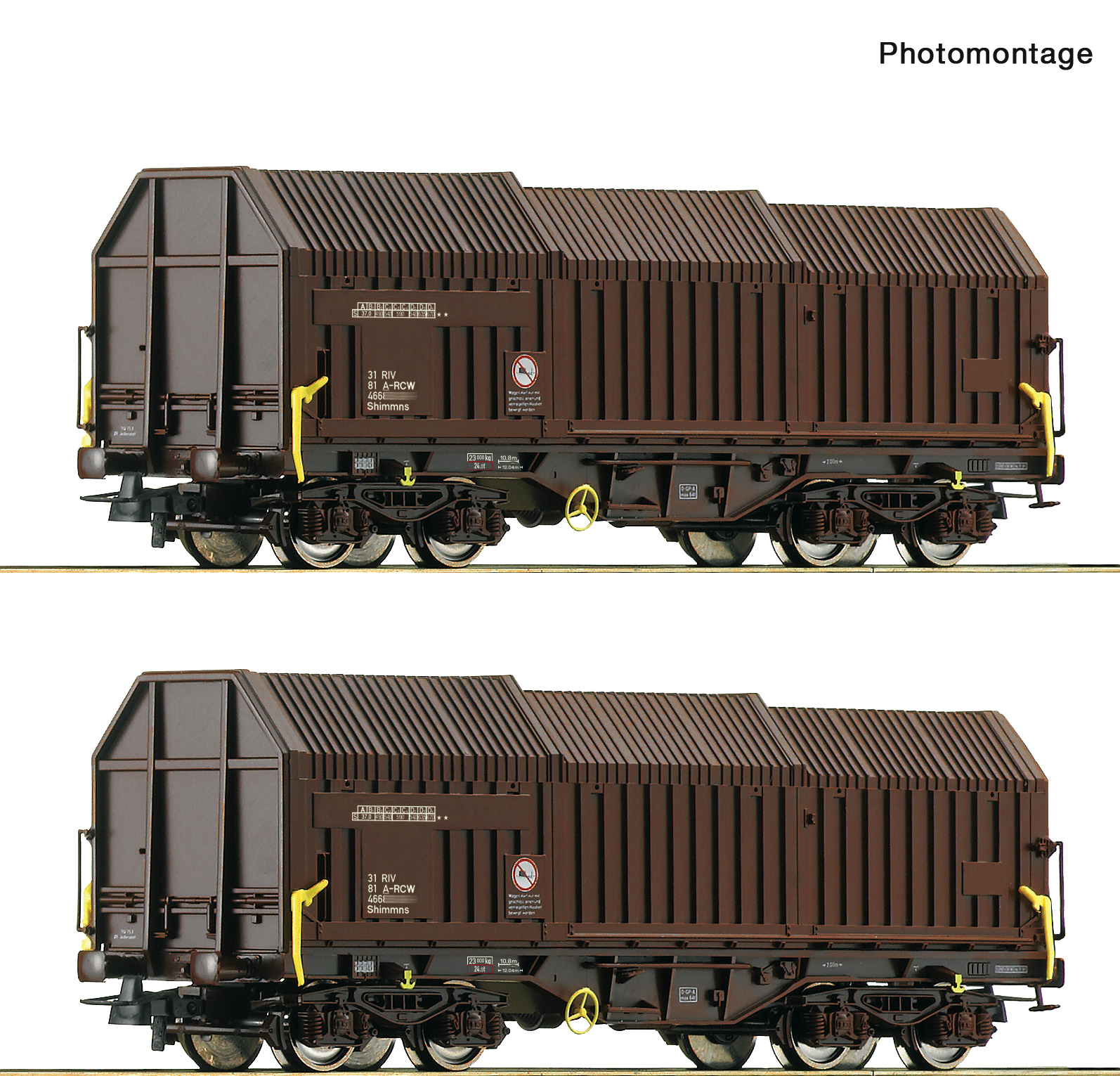 ROCO 6600132 Rail Cargo Austria Shimmns Telescopic Hood Wagon Set(2) VI