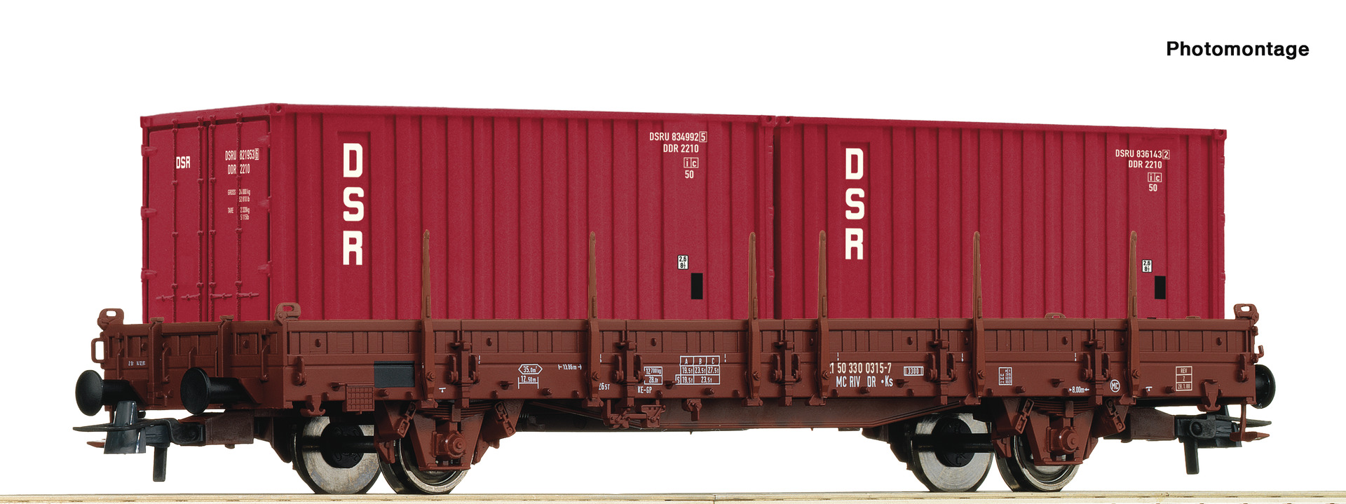 ROCO 6600138 DR Ks Stake Wagon w/DSR Container Load IV