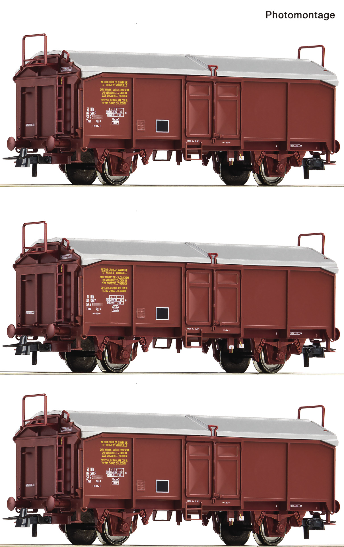 ROCO 6600173 SNCF Tms Sliding Roof Wagon Set (3) IV