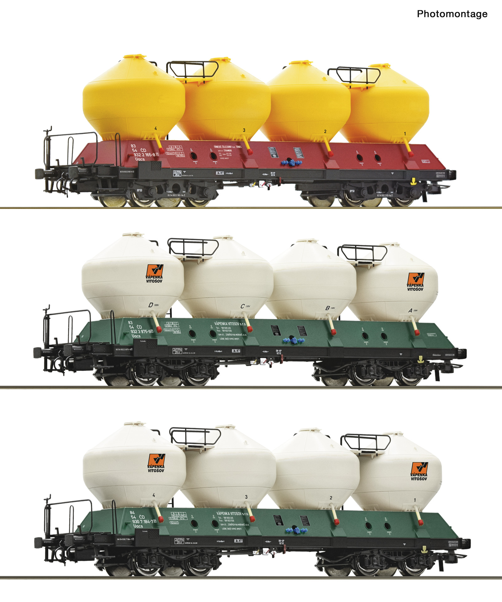 ROCO 6600180 CD Uacs Silo Wagon Set (3) VI