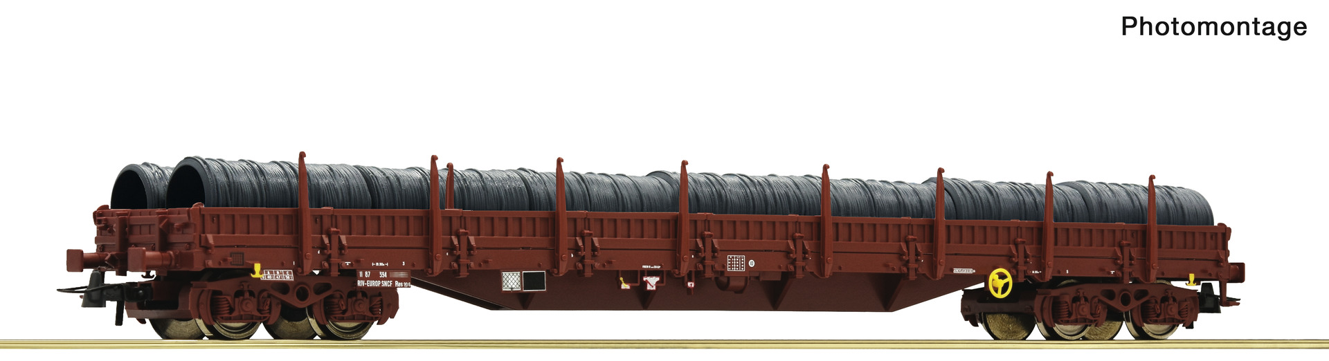 ROCO 6600184 SNCF Res Bogie Stake Wagon w/Wire Reel Load V