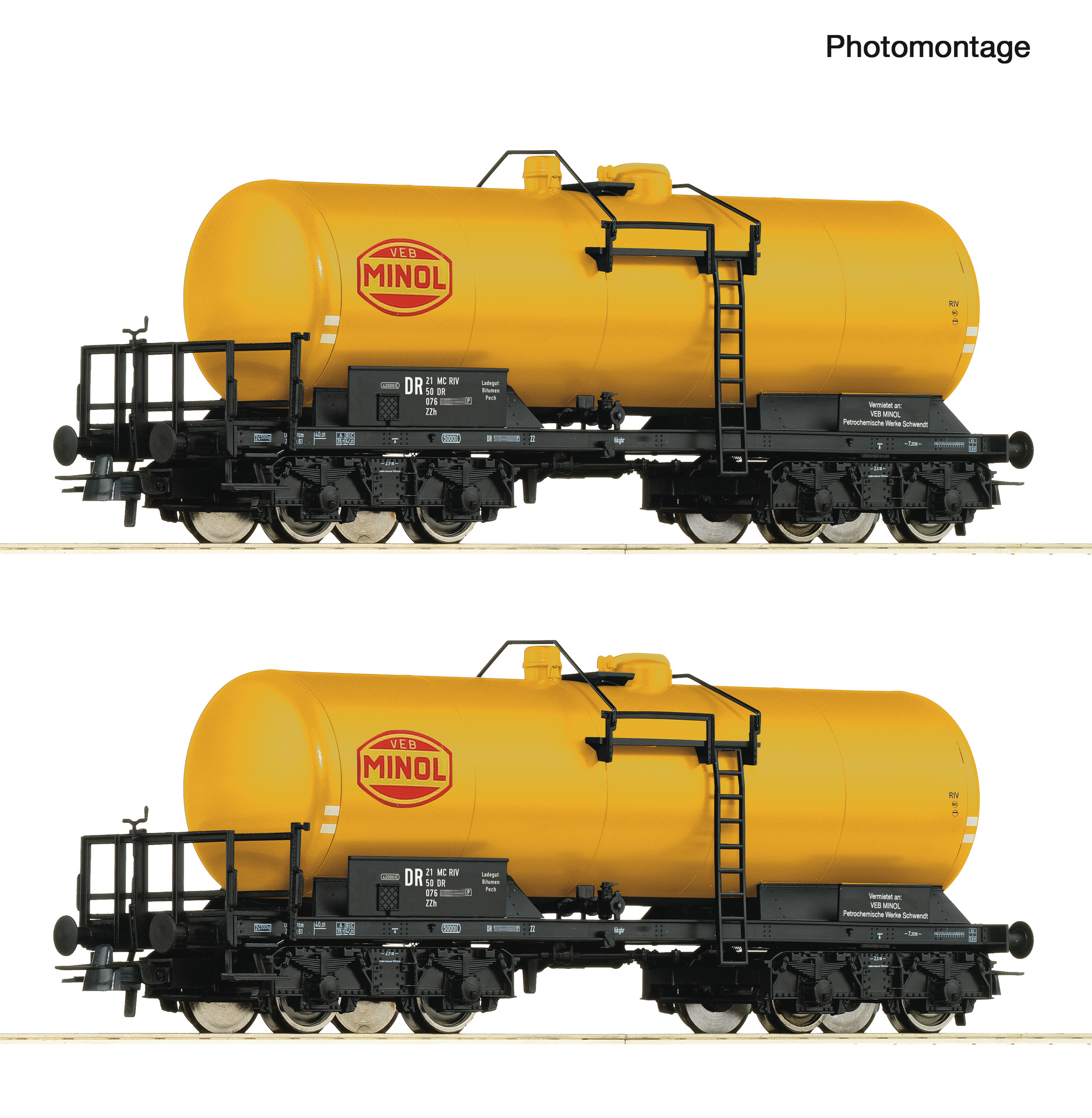 ROCO 6600199 DR Minol Bogie Tank Wagon Set (2) IV