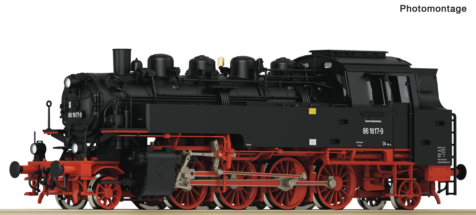 ROCO 7120027 DR BR86 1617-9 Steam Locomotive IV (~AC-Sound)